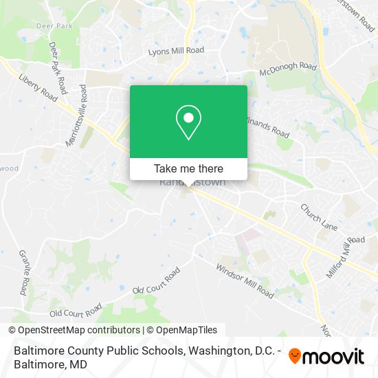 Mapa de Baltimore County Public Schools