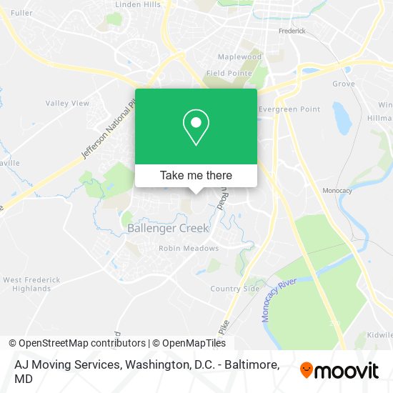 AJ Moving Services map