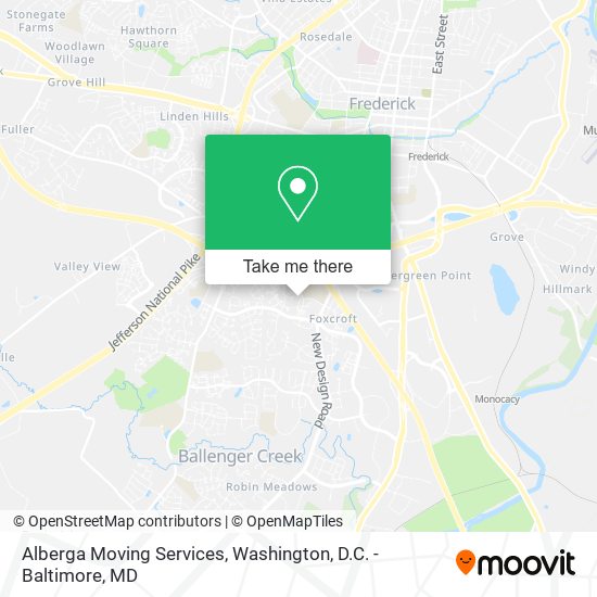 Alberga Moving Services map