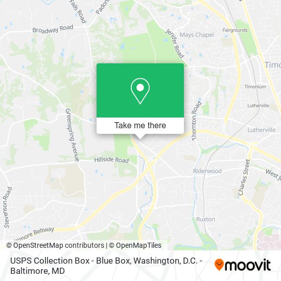 Mapa de USPS Collection Box - Blue Box