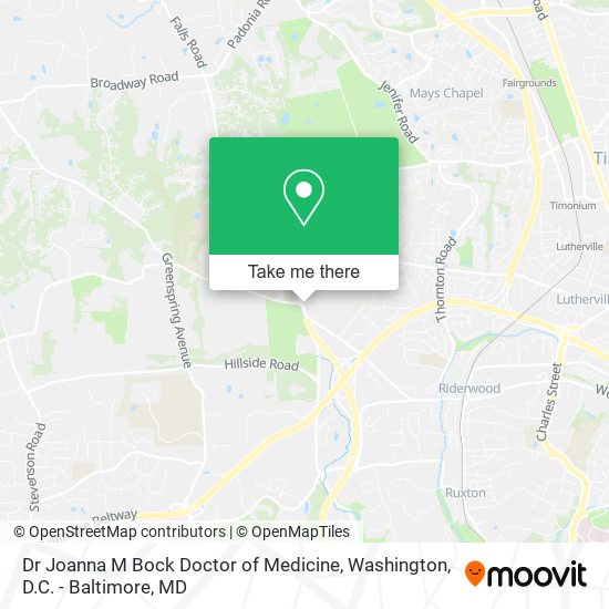 Mapa de Dr Joanna M Bock Doctor of Medicine