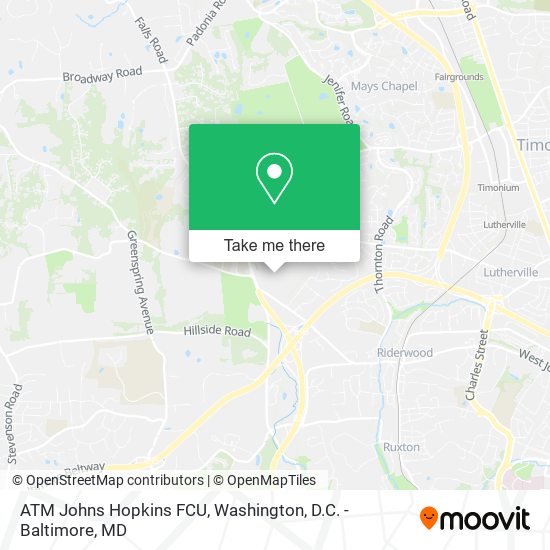 Mapa de ATM Johns Hopkins FCU