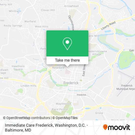 Mapa de Immediate Care Frederick