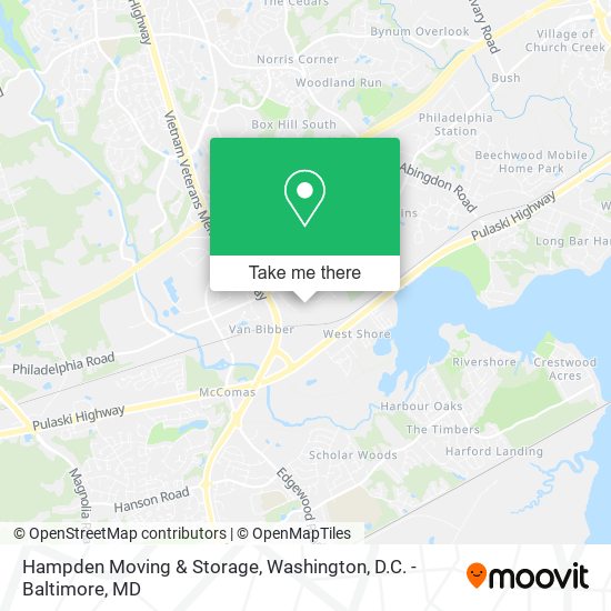 Mapa de Hampden Moving & Storage