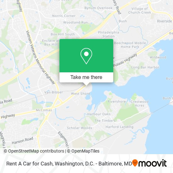 Rent A Car for Cash map