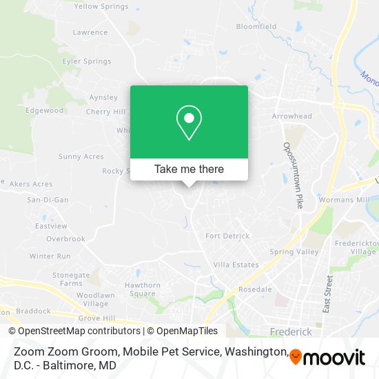 Mapa de Zoom Zoom Groom, Mobile Pet Service