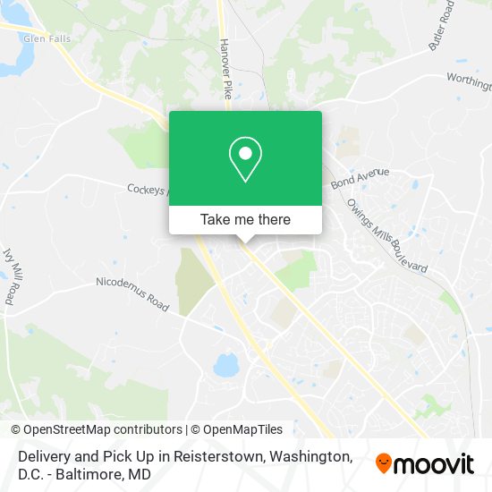 Delivery and Pick Up in Reisterstown map