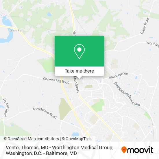 Mapa de Vento, Thomas, MD - Worthington Medical Group