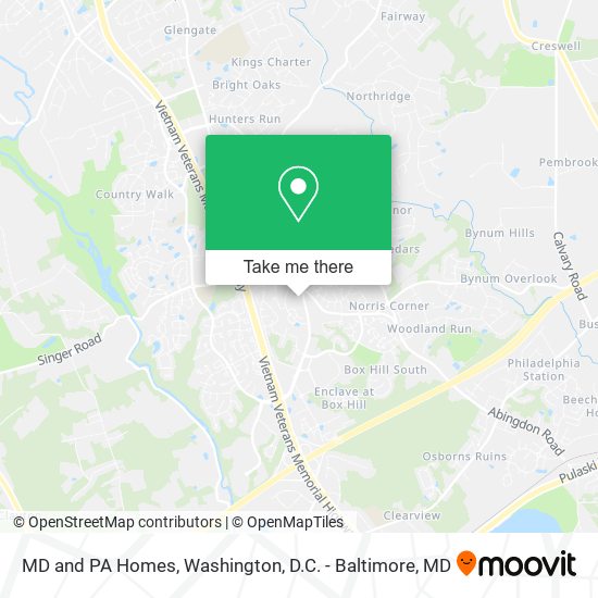 MD and PA Homes map