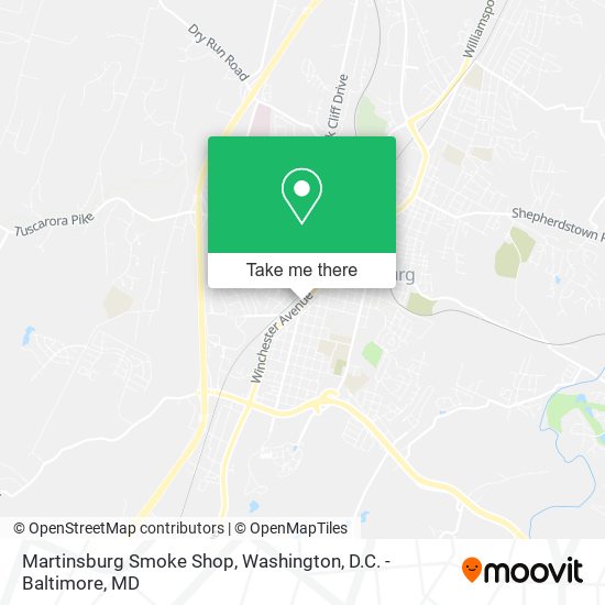 Mapa de Martinsburg Smoke Shop