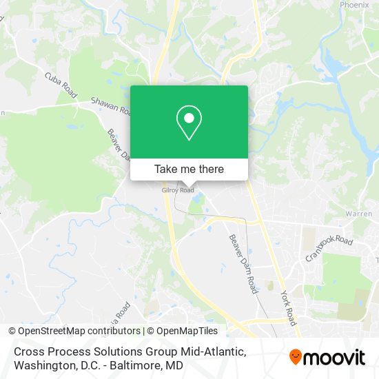 Mapa de Cross Process Solutions Group Mid-Atlantic