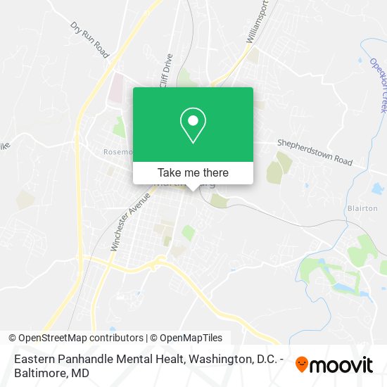 Eastern Panhandle Mental Healt map