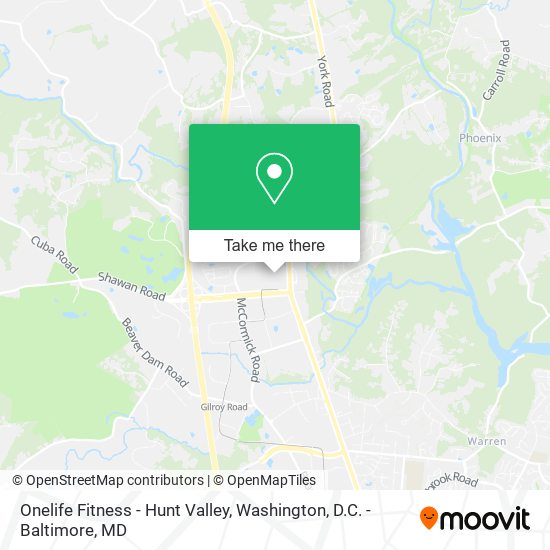 Onelife Fitness - Hunt Valley map