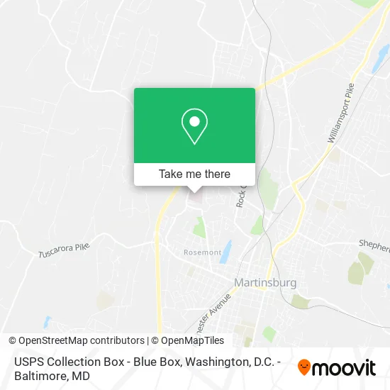 Mapa de USPS Collection Box - Blue Box