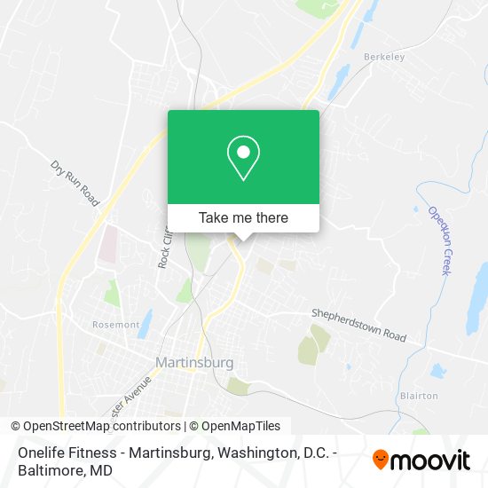 Mapa de Onelife Fitness - Martinsburg