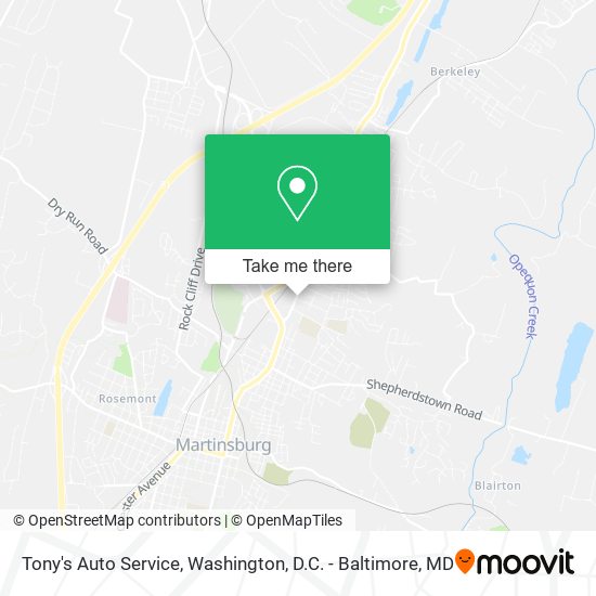 Tony's Auto Service map