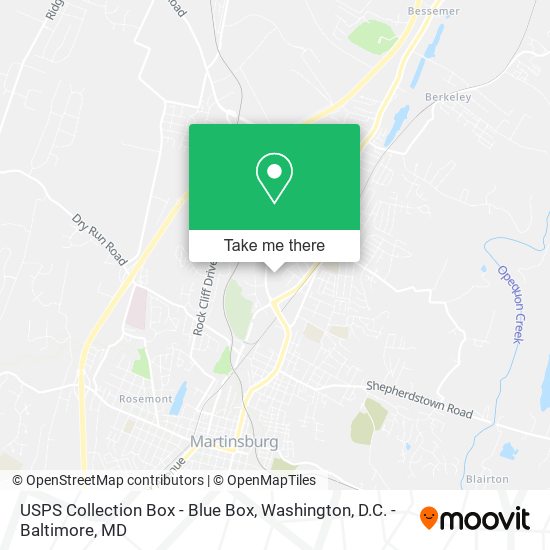 USPS Collection Box - Blue Box map