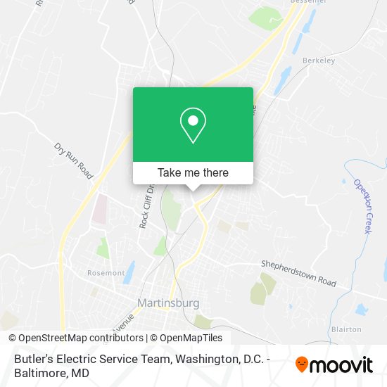 Butler's Electric Service Team map