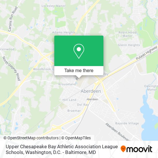 Upper Chesapeake Bay Athletic Association League Schools map