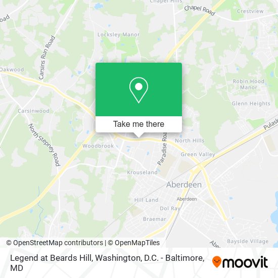 Legend at Beards Hill map