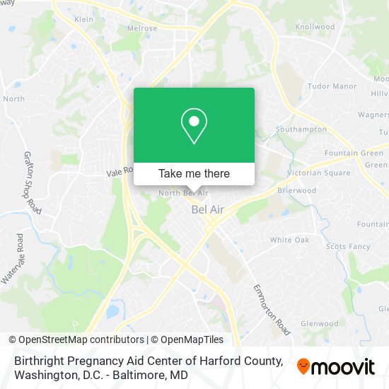 Birthright Pregnancy Aid Center of Harford County map