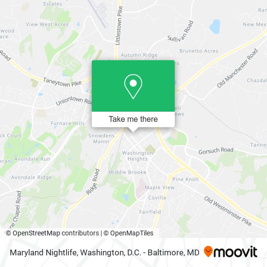 Maryland Nightlife map