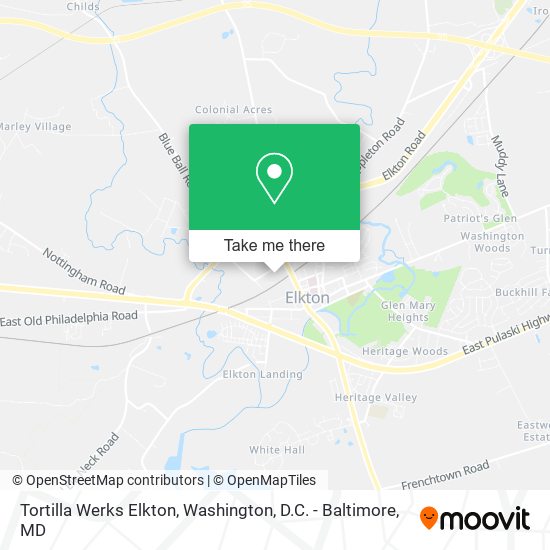 Tortilla Werks Elkton map