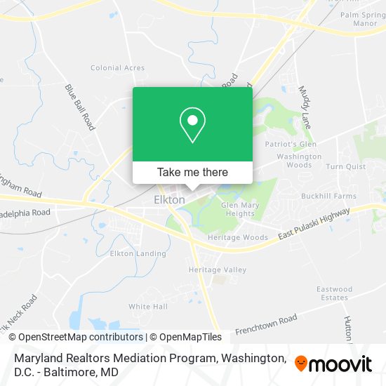 Mapa de Maryland Realtors Mediation Program