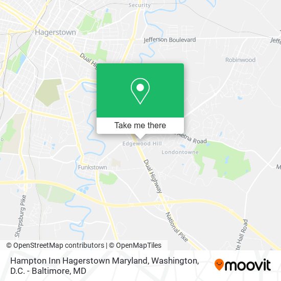 Mapa de Hampton Inn Hagerstown Maryland