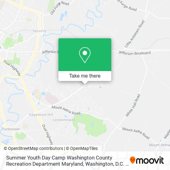 Mapa de Summer Youth Day Camp Washington County Recreation Department Maryland