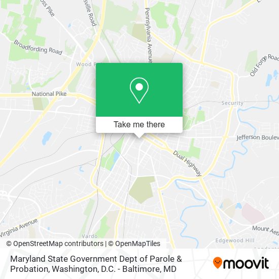 Maryland State Government Dept of Parole & Probation map