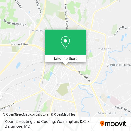 Koontz Heating and Cooling map