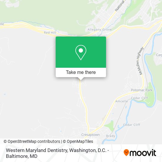 Western Maryland Dentistry map