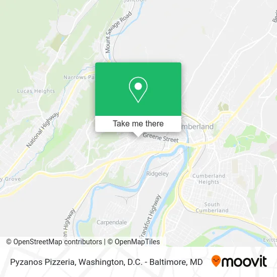 Pyzanos Pizzeria map