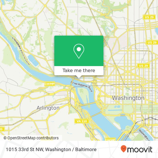 Mapa de 1015 33rd St NW, Washington, DC 20007