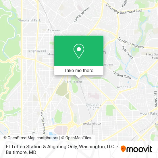 Ft Totten Station & Alighting Only map