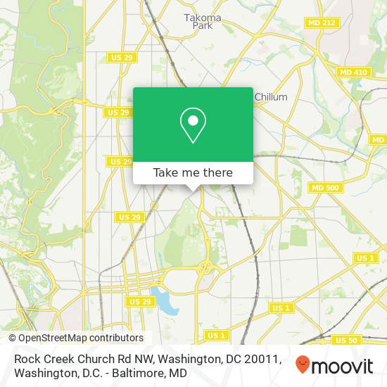 Mapa de Rock Creek Church Rd NW, Washington, DC 20011