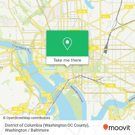 Mapa de District of Columbia (Washington DC County)