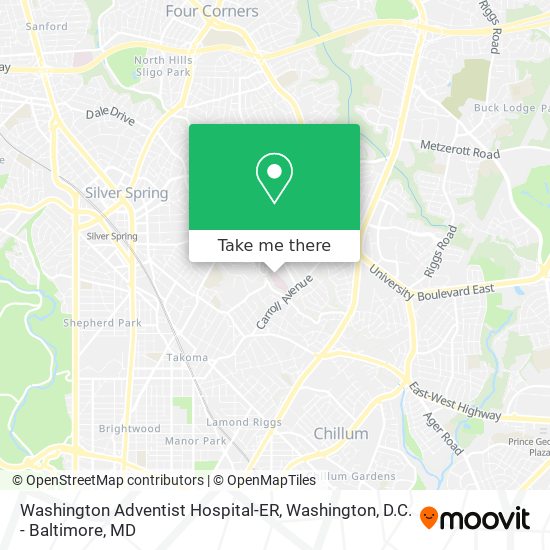 Mapa de Washington Adventist Hospital-ER