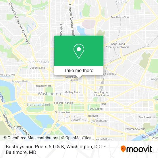 Mapa de Busboys and Poets 5th & K