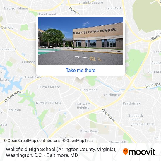 Wakefield High School (Arlington County, Virginia) map