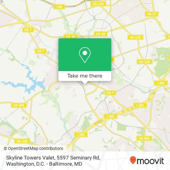 Skyline Towers Valet, 5597 Seminary Rd map