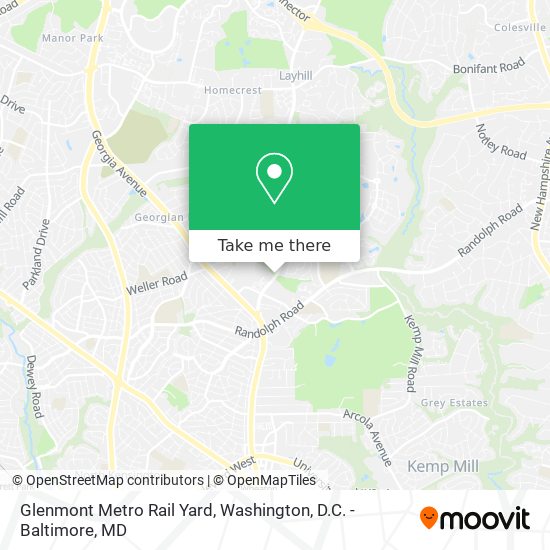 Mapa de Glenmont Metro Rail Yard