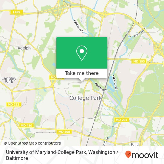 Mapa de University of Maryland-College Park, Campus Dr