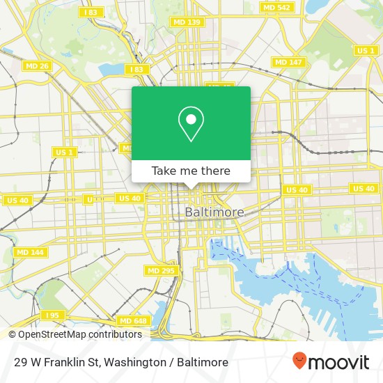 29 W Franklin St, Baltimore, MD 21201 map