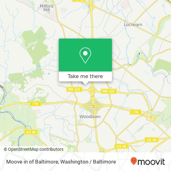Moove in of Baltimore, 1700 Belmont Ave map