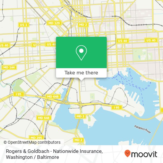 Mapa de Rogers & Goldbach - Nationwide Insurance, 1057 S Charles St