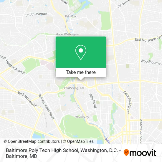Baltimore Poly Tech High School map