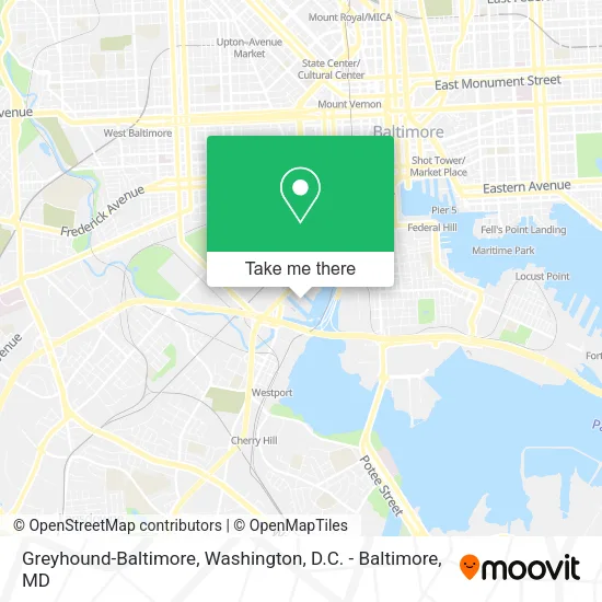 Greyhound-Baltimore map