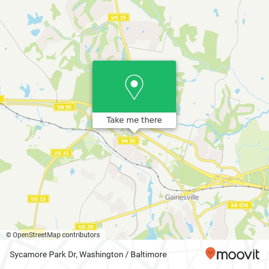 Mapa de Sycamore Park Dr, Haymarket, VA 20169